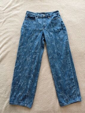 Old Navy O.G. Loose High-Rise Straight Size 8 The Matrix Texture Jeans